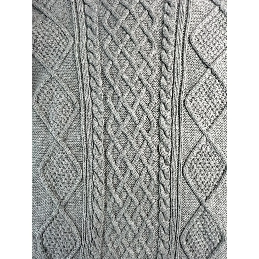 GAP Kids Gray Cable Knit Sweater Dress Girls Size L Long Sleeve Winter